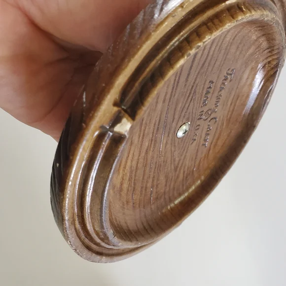 Treasure Craft Owl Wood Grain Sugar Canister Ceramic Made In USA Vintage 60s - Picture 13 of 15